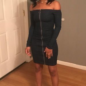 Denim off the shoulder dress